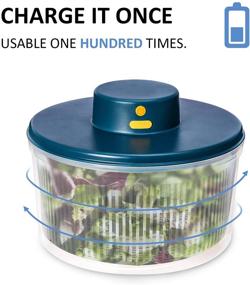 img 2 attached to 🥗 BORNKU Electric Salad Spinner 3L - USB Chargeable, Vegetable Washer with Bowl - Lettuce Cleaner and Dryer - Easy Water Drain System - Compact Storage - BPA Free and Simple to Use