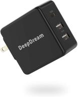 🔌 deepdream usb c charger block: 3-port 32w wall charger with 20w pd + dual 12w usb, compatible for iphone 12/11/xr/airpods pro/ipad pro/air logo