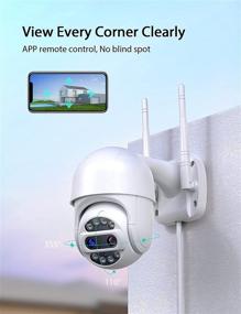 img 3 attached to 📹 Продвинутая наружная PTZ-камера видеонаблюдения с фонариками, 12-кратным увеличением, цветным ночным видением и функцией отслеживания движения - Защитите свой дом с обзором 360° и защитой от влаги IP66
