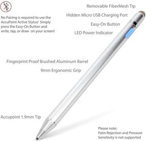 img 3 attached to 💡 BoxWave AccuPoint Active Stylus Pen for HP ProBook x360 440 G1 - Metallic Silver