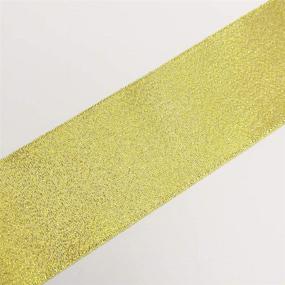 img 1 attached to 🎀 Chenkou Craft Gold Metallic Glitter Ribbon DIY Craft Christmas Wedding Party Appliques Decoration (2-inch)