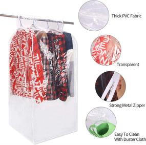 img 2 attached to 👗 Protect and Organize Your Clothes with our Large Transparent Zippered Garment Wardrobe and Closet Organizer (HZC71-E)