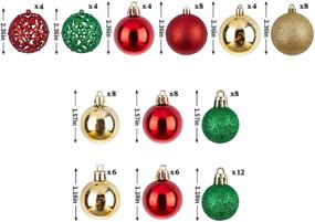 img 2 attached to 🎄 NJN 100pcs Shatterproof Christmas Ball Ornaments Set with Gift Package - Red, Green, and Gold