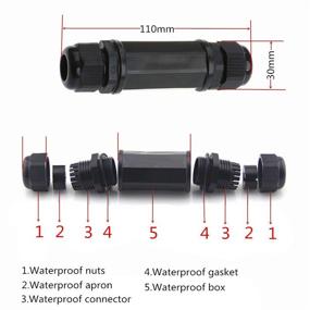 img 1 attached to 🔌 Anmbest 5шт M22Z Экранированный RJ45 Водонепроницаемый разъем Cat5/5e/6 8P8C Коннектор IP67 Ethernet LAN Кабельный Коннектор Двойная головка на улицу LAN Соединитель Адаптер Женский к Женскому для улучшенного SEO