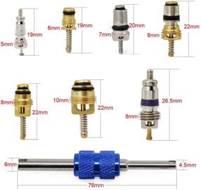 img 2 attached to 🚗 40PCS Automotive Air Conditioning Refrigeration Valve Core Kit - R12 R134a, OCR Double Head Dual Dismantling Remover Tool with Tire Valve Stem for Car Air Conditioner