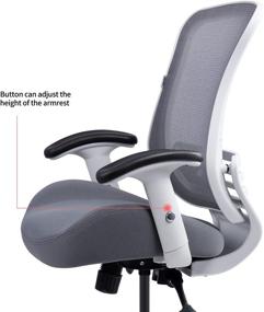 img 1 attached to 🪑 Grey Swivel Casters Office Desk Chair - LONGBOSS Mid-Back Computer Task Chair