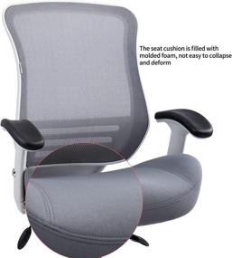 img 3 attached to 🪑 Grey Swivel Casters Office Desk Chair - LONGBOSS Mid-Back Computer Task Chair