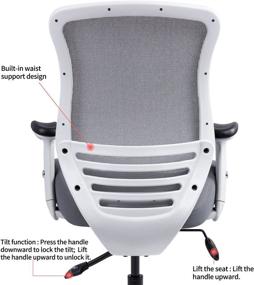 img 2 attached to 🪑 Grey Swivel Casters Office Desk Chair - LONGBOSS Mid-Back Computer Task Chair