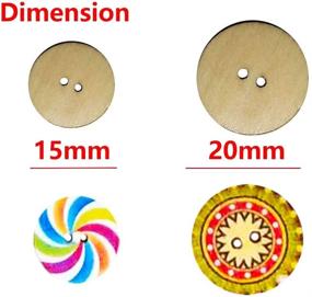 img 2 attached to 400 Pcs Mixed Wooden Buttons: Vintage Flower Craft Buttons for DIY Sewing Decor (15 mm, 20 mm)