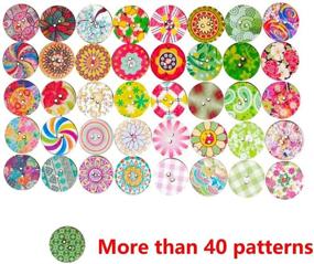 img 3 attached to 400 Pcs Mixed Wooden Buttons: Vintage Flower Craft Buttons for DIY Sewing Decor (15 mm, 20 mm)