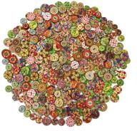 400 pcs mixed wooden buttons: vintage flower craft buttons for diy sewing decor (15 mm, 20 mm) logo