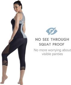 img 3 attached to 🏃 LIN Women’s Running Tights: Mid-Waist, Tummy Control, Mesh Leggings with Naked Feeling for Yoga, Gym Training, and Workout