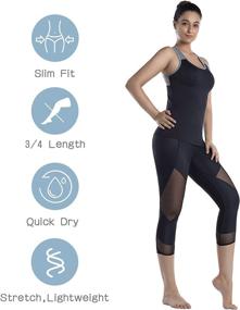 img 2 attached to 🏃 LIN Women’s Running Tights: Mid-Waist, Tummy Control, Mesh Leggings with Naked Feeling for Yoga, Gym Training, and Workout