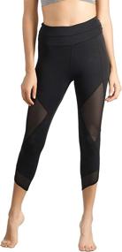 img 4 attached to 🏃 LIN Women’s Running Tights: Mid-Waist, Tummy Control, Mesh Leggings with Naked Feeling for Yoga, Gym Training, and Workout