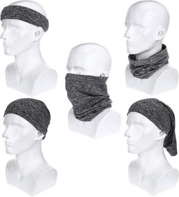 img 1 attached to 🧣 Unisex Winter Neck Warmer Gaiter - 6-Piece Fleece Face Covering for Men and Women | Lined, Warm Cold Weather Scarf Wrap