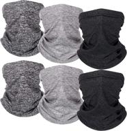 🧣 unisex winter neck warmer gaiter - 6-piece fleece face covering for men and women | lined, warm cold weather scarf wrap logo