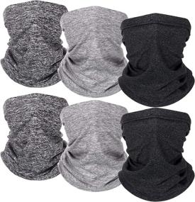 img 4 attached to 🧣 Unisex Winter Neck Warmer Gaiter - 6-Piece Fleece Face Covering for Men and Women | Lined, Warm Cold Weather Scarf Wrap