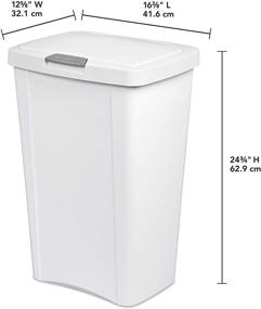 img 1 attached to 🗑️ Sterilite 10458004 13 Gallon TouchTop Wastebasket - White with Titanium Latch (4-Pack): Efficient Waste Management Solution