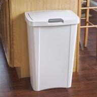 🗑️ sterilite 10458004 13 gallon touchtop wastebasket - white with titanium latch (4-pack): efficient waste management solution logo