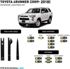 img 4 attached to Высококачественный комплект интерьерного освещения LED PrecisionLED для Toyota 4Runner 2009-2018 🔆 + светодиодные лампы для номерного знака и инструменты для установки (8000K)