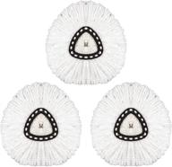 🧹 3-pack spin mop refill replacement heads - microfiber mop head refills for easy cleaning - standard size logo