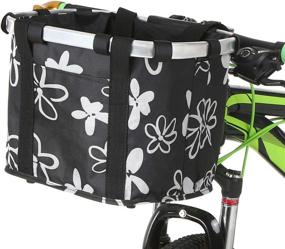 img 3 attached to 🚲 Lixada Bike Basket: Waterproof Small Pet Cat Dog Carrier | Front Handlebar Bicycle Basket with Quick Release | Easy Install & Detachable | Folding Picnic Shopping Bag | Cycling Front Bag & Handbag