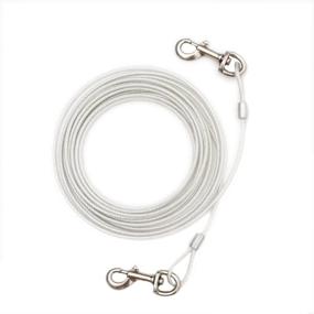 img 1 attached to 🐾 EXPAWLORER Reflective Dog Tie Out Cable and Stake, 30ft - Ideal for Outdoor, Yard, and Camping - Suitable for Medium to Large Dogs Up to 60lbs (20ft), 90lbs (25ft), 125 lbs (30ft) - Includes 16" Stake and 30ft Cable