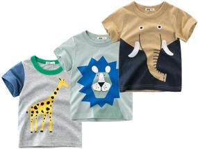 img 4 attached to Herepai T Shirt Toddlers Elephant Giraffes
