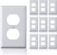 🔌 faith duplex white outlet covers wall plate (10 pack) - unbreakable polycarbonate thermoplastic, standard size, light switch & plug cover logo