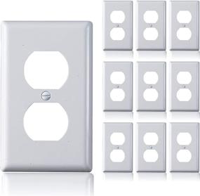 img 4 attached to 🔌 Faith Duplex White Outlet Covers Wall Plate (10 Pack) - Unbreakable Polycarbonate Thermoplastic, Standard Size, Light Switch & Plug Cover