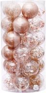 🎄 alimitopia 30pcs shatterproof transparent christmas ball baubles, 2.4" assorted hang balls pendant for xmas tree decoration (6cm, champagne) logo