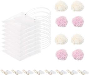 img 3 attached to 🎁 8 PCS Clear Gift Bags with Handles Bulk 8.6 * 8.6 * 8.6" Medium NUFR, including LED String Lights and Shredded Paper Filler for Valentine's Day, Proposal Birthday, Party, Wedding, Baby Shower