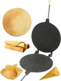 img 4 attached to 🥞 Round Non-Stick Granite Stone Coating Waffle Maker for Cookies and Pastries