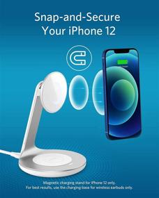 img 3 attached to 📲 Anker Wireless Charger PowerWave Magnetic Stand - 2-in-1 Charging Station with 5ft USB-C Cable for iPhone 12/12 Pro/12 Pro Max/12 Mini/AirPods Pro (Adapter Not Included)