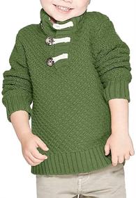 img 3 attached to 👕 Hestenve Boys' Knitted Sweater with Placket Pullover - Clothing
