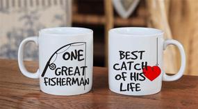 img 3 attached to 🎣 Best Catch of His Life Couples Mug Set - Funny Couple Mugs - (2) 11OZ Coffee Mugs - Funny Mug Gift Set for Husband and Wife - Him and Her Gifts - By AW Fashions