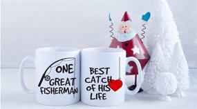 img 1 attached to 🎣 Best Catch of His Life Couples Mug Set - Funny Couple Mugs - (2) 11OZ Coffee Mugs - Funny Mug Gift Set for Husband and Wife - Him and Her Gifts - By AW Fashions