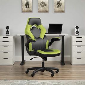 img 2 attached to 🎮 OFM Racing Style Bonded Leather Gaming Chair: Sleek and Stylish in Green