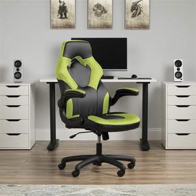 img 1 attached to 🎮 OFM Racing Style Bonded Leather Gaming Chair: Sleek and Stylish in Green