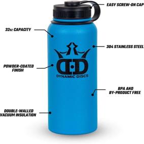 img 3 attached to 🥤 32oz Disc Golf Water Bottle by Dynamic Discs - Powder-Coated Scratch Resistant Finish, Double-Walled Vacuum Insulation, Maintains Temperature for Hot or Cold Liquids, Sweat Proof Outer Wall