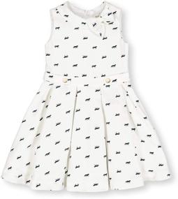 img 4 attached to 👗 Hope & Henry Girls' Sleeveless Dress with Waist Gathering and Bow Detail