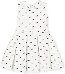 img 1 attached to 👗 Hope & Henry Girls' Sleeveless Dress with Waist Gathering and Bow Detail