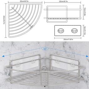 img 2 attached to 🚿 ZSZAUA 2 Pack Stainless Steel Wall Mounted Corner Shower Caddy - Adhesive Shower Storage Organizer Shelf Holder for Bathroom, Kitchen, and Toilet