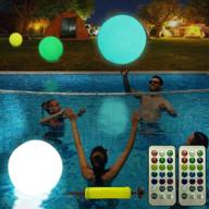 🏖️ inflatable led light-up beach ball - 16 inch, 13 vibrant colors, 4 modes - remote controlled or hand pump activated - ideal for pool games, outdoor parties, and beach decorations логотип