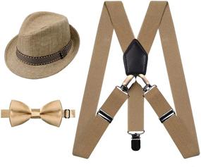 img 4 attached to Набор подтяжек и галстука Alizeal для детей с совпадающей шляпкой 1 дюйма