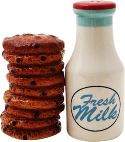 img 1 attached to 🥛 Magnetic Ceramic Milk and Cookies Salt and Pepper Shakers for Enthusiastic Lovers