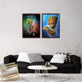 img 3 attached to Набор из 2 наборов для творчества 5D Diamond Painting - Simliber Full Drill Treeman Groot Rhinestone Diamond Painting для взрослых – настенный декор для дома, 11,8 х 15,8 дюйма (включая носимый рукав)