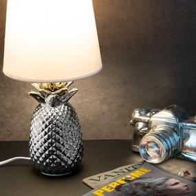 img 3 attached to Navaris Silver Pineapple Table Lamp - Mini Lamp 13