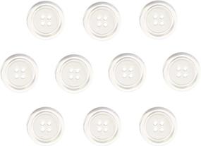 img 4 attached to 10-Piece Clear Resin ROAM Buttons - 1 Inch Diameter, 4-Hole Design