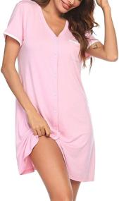 img 1 attached to Ekouaer Women Sleeve Pajama Buttom Women's Clothing and Lingerie, Sleep & Lounge